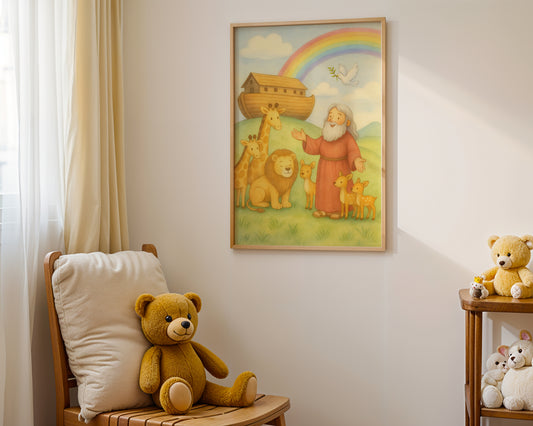 Noah’s Ark Animals Christian Wall Art Poster