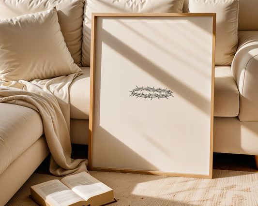 Crown of Thorns Minimalist Christian Wall Art Poster