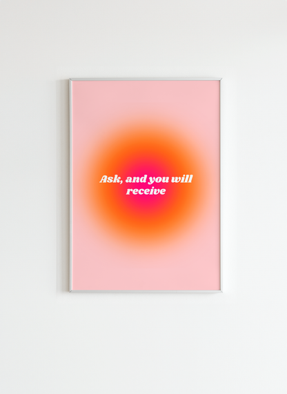 Ask and You Will Receive Wall Art – Christian Bible Quote Print
