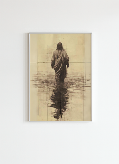 Jesus Walking on Water Christian Wall Art Poster
