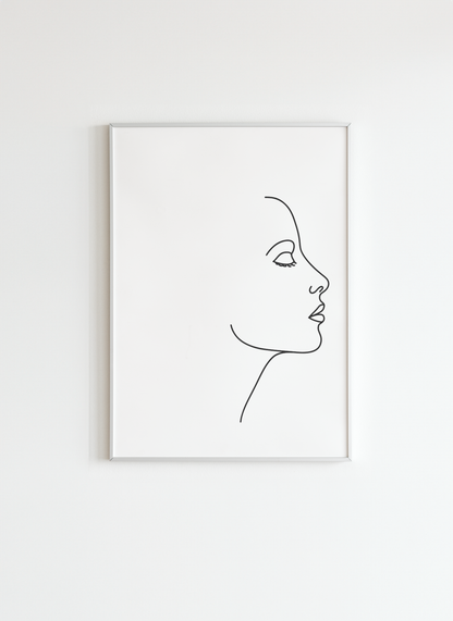 Modern Line Art Face Poster