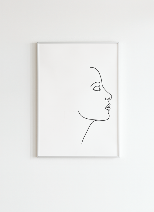 Modern Line Art Face Poster