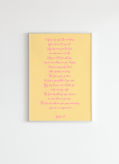 Psalm 121 Wall Art – Modern Christian Scripture Print