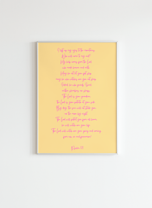 Psalm 121 Wall Art – Modern Christian Scripture Print