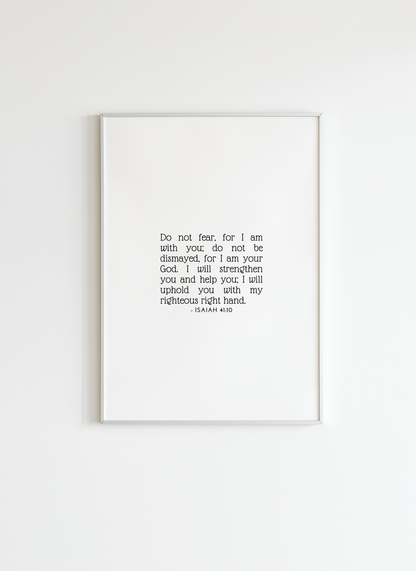Isaiah 41:10 Bible Verse Minimalist Christian Wall Art Poster