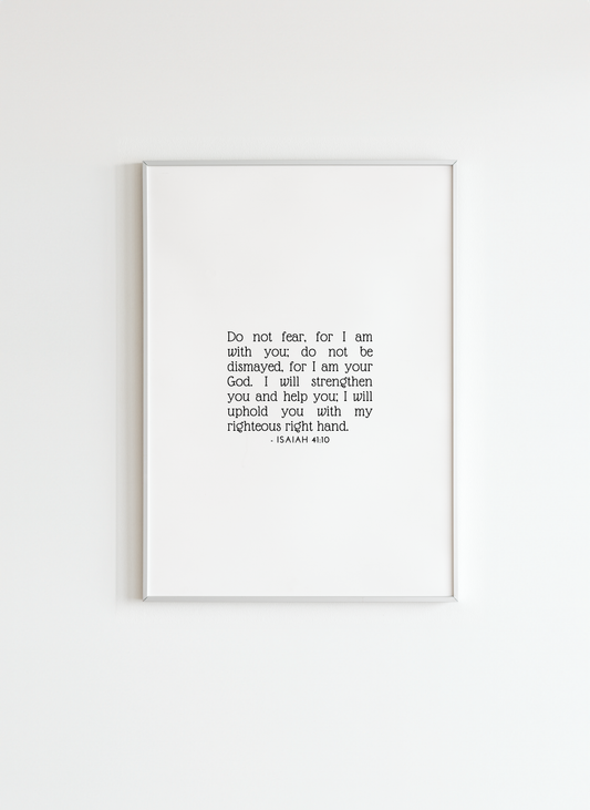 Isaiah 41:10 Bible Verse Minimalist Christian Wall Art Poster