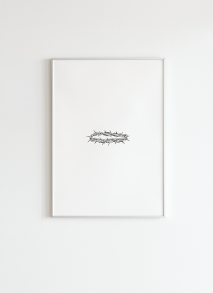 Crown of Thorns Minimalist Christian Wall Art Poster