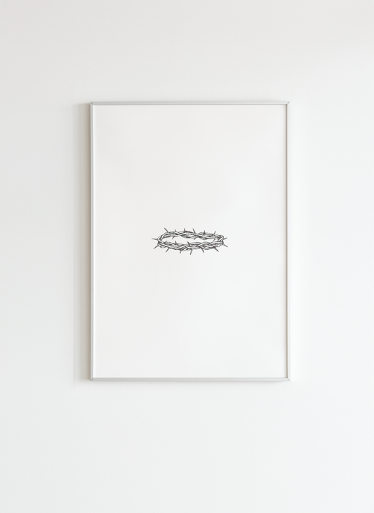 Crown of Thorns Minimalist Christian Wall Art Poster