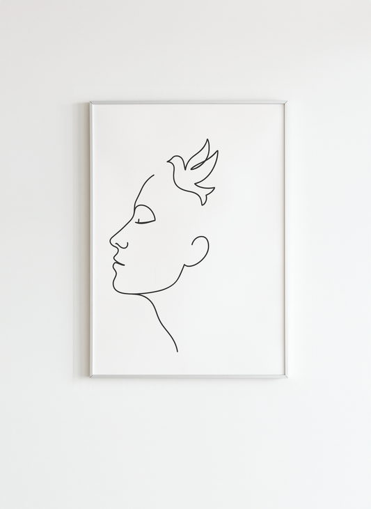 Peaceful Dove – Modern Line Art Poster