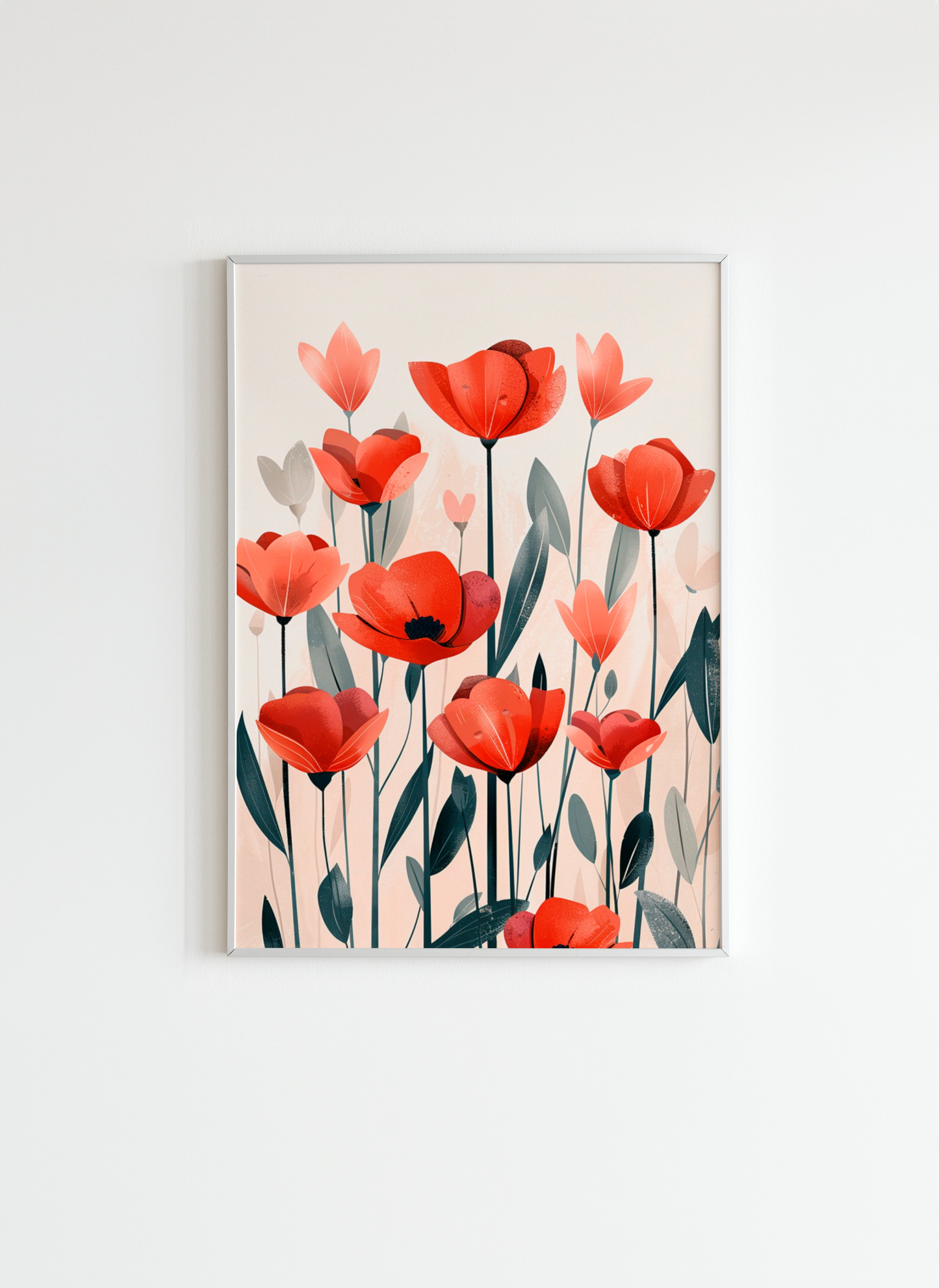 Red Poppies – Modern Floral Wall Art Print