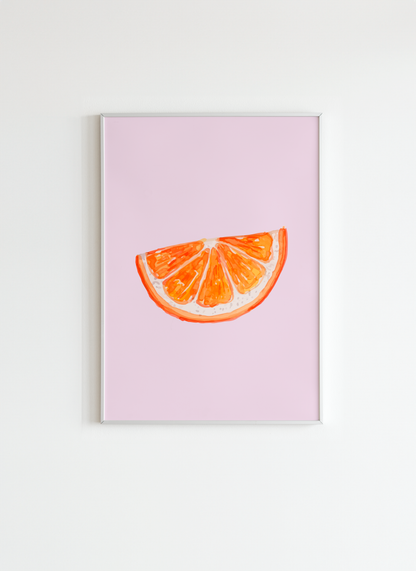 Orange Slice Wall Art – Modern Minimalist Fruit Poster