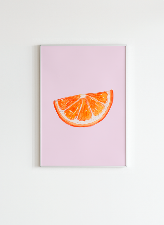 Orange Slice Wall Art – Modern Minimalist Fruit Poster