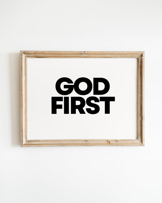 God First Christian Typography Wall Art Poster