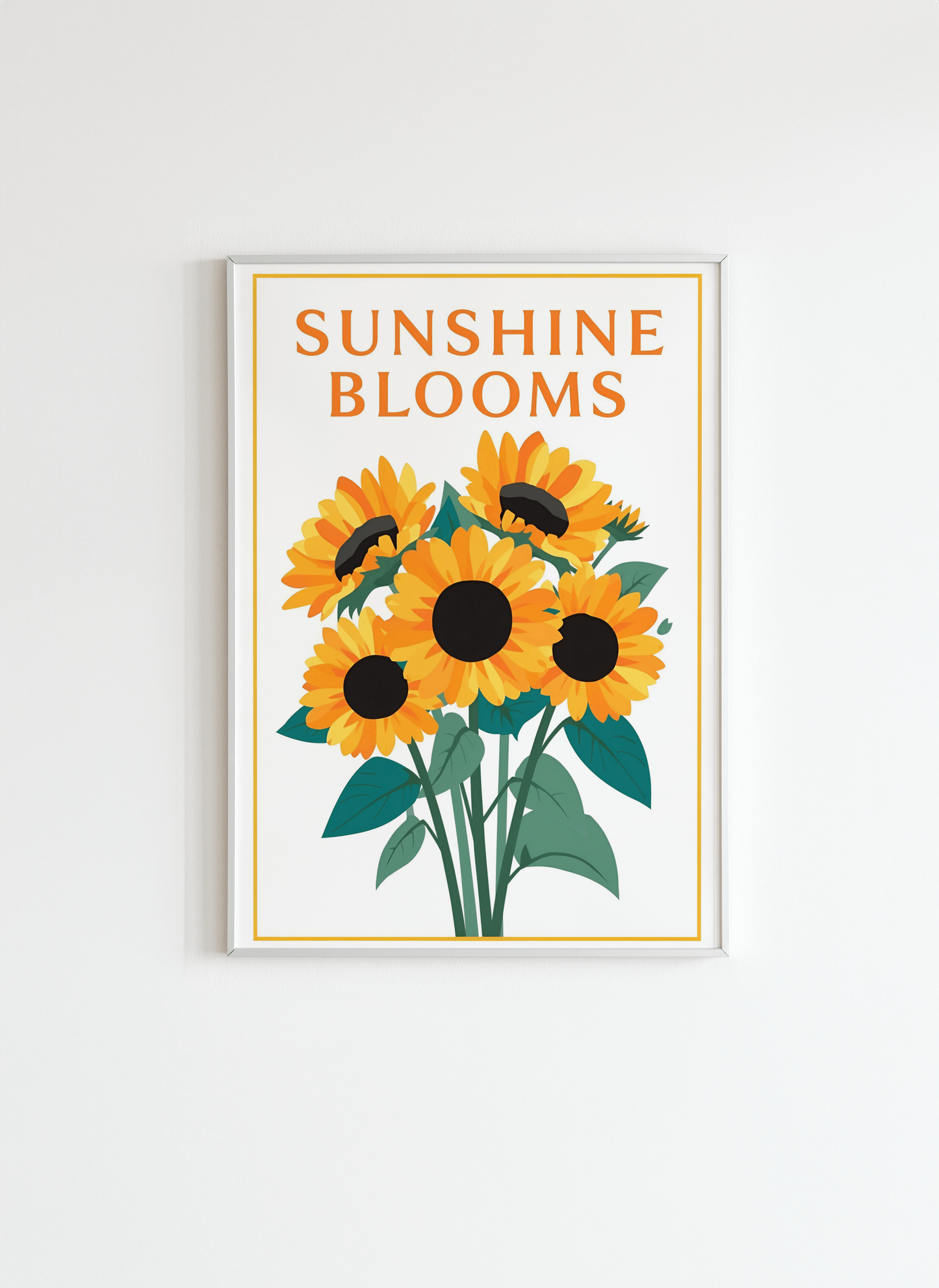 Sunshine Blooms Poster – Bright Sunflower Wall Art for Home Décor