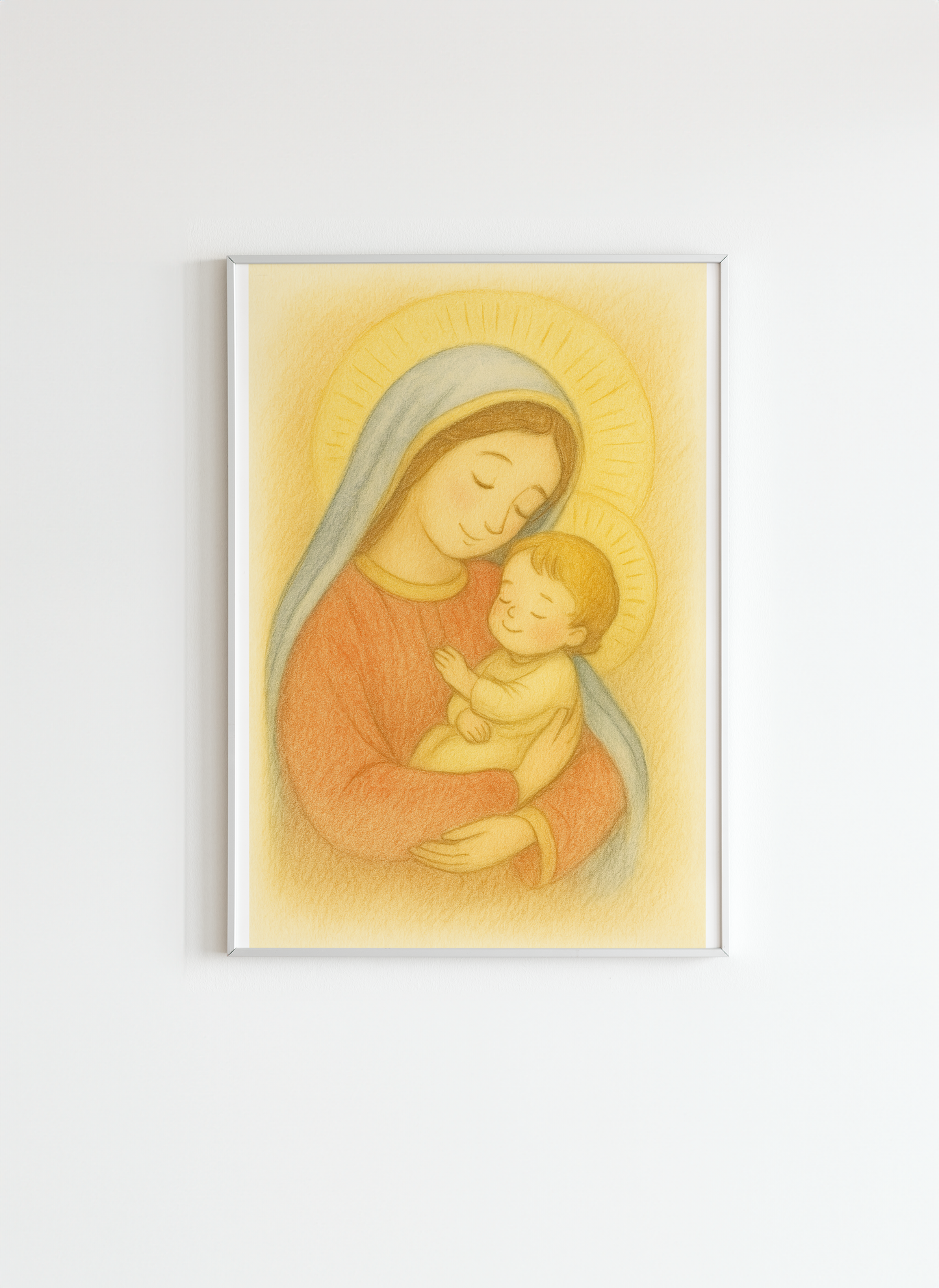 Virgin Mary and Baby Jesus Christian Wall Art Poster