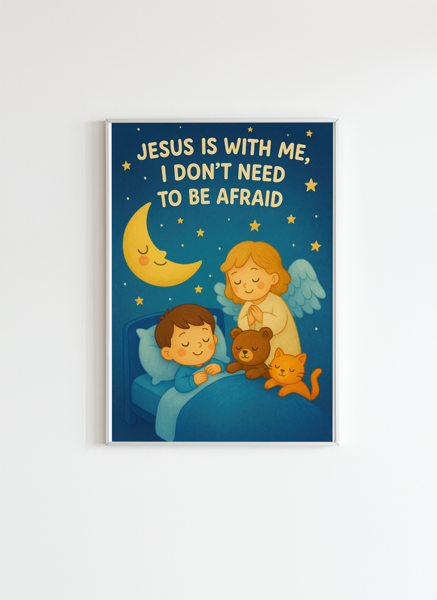 Christian Kids Wall Art Poster – Bedtime Bible Quote