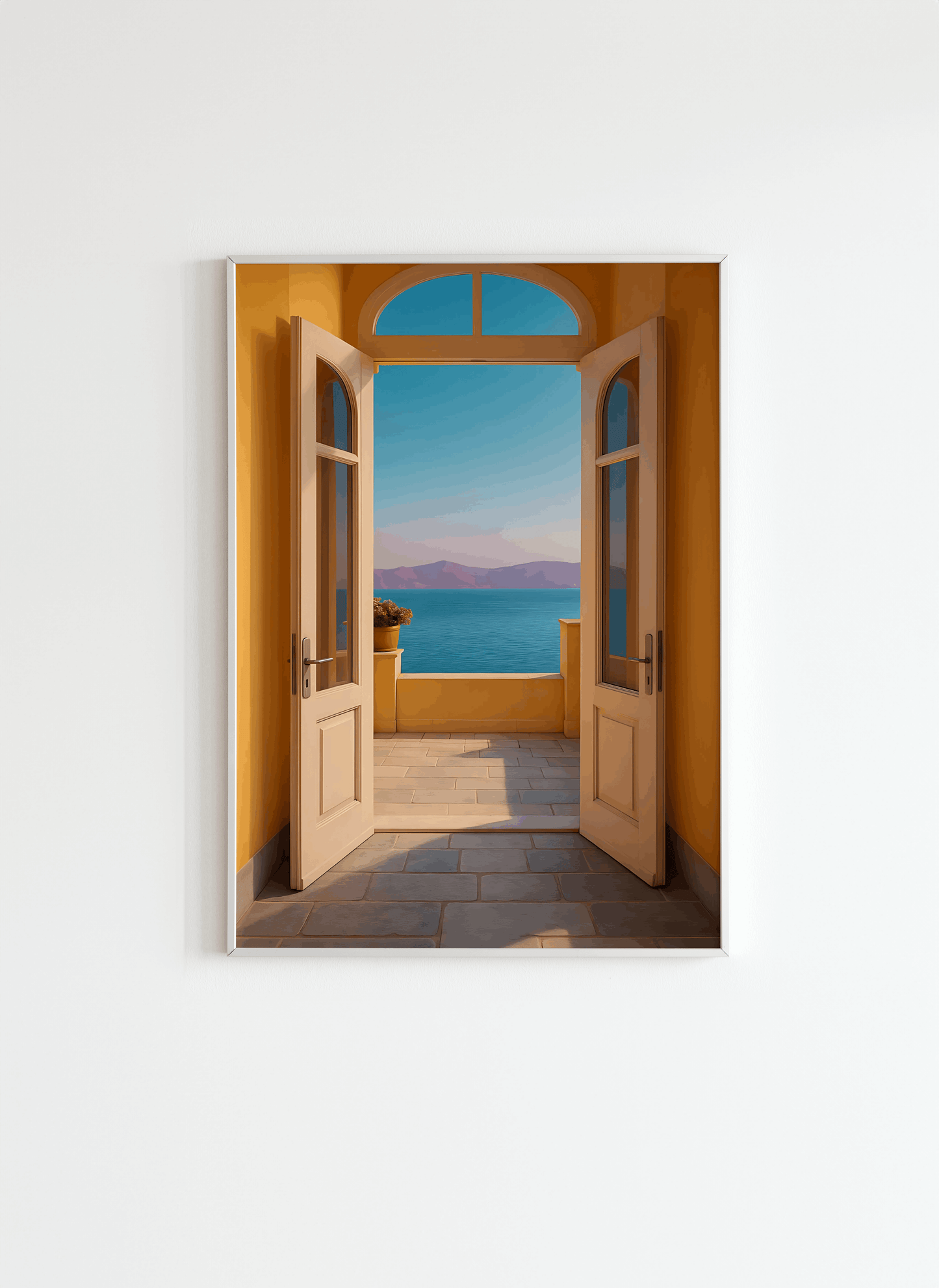 Mediterranean Sea View Wall Art – Elegant Coastal Poster