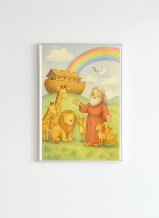 Noah’s Ark Animals Christian Wall Art Poster
