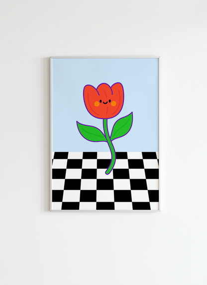 Modern Flower Wall Art – Colorful Tulip Poster for Home Decor