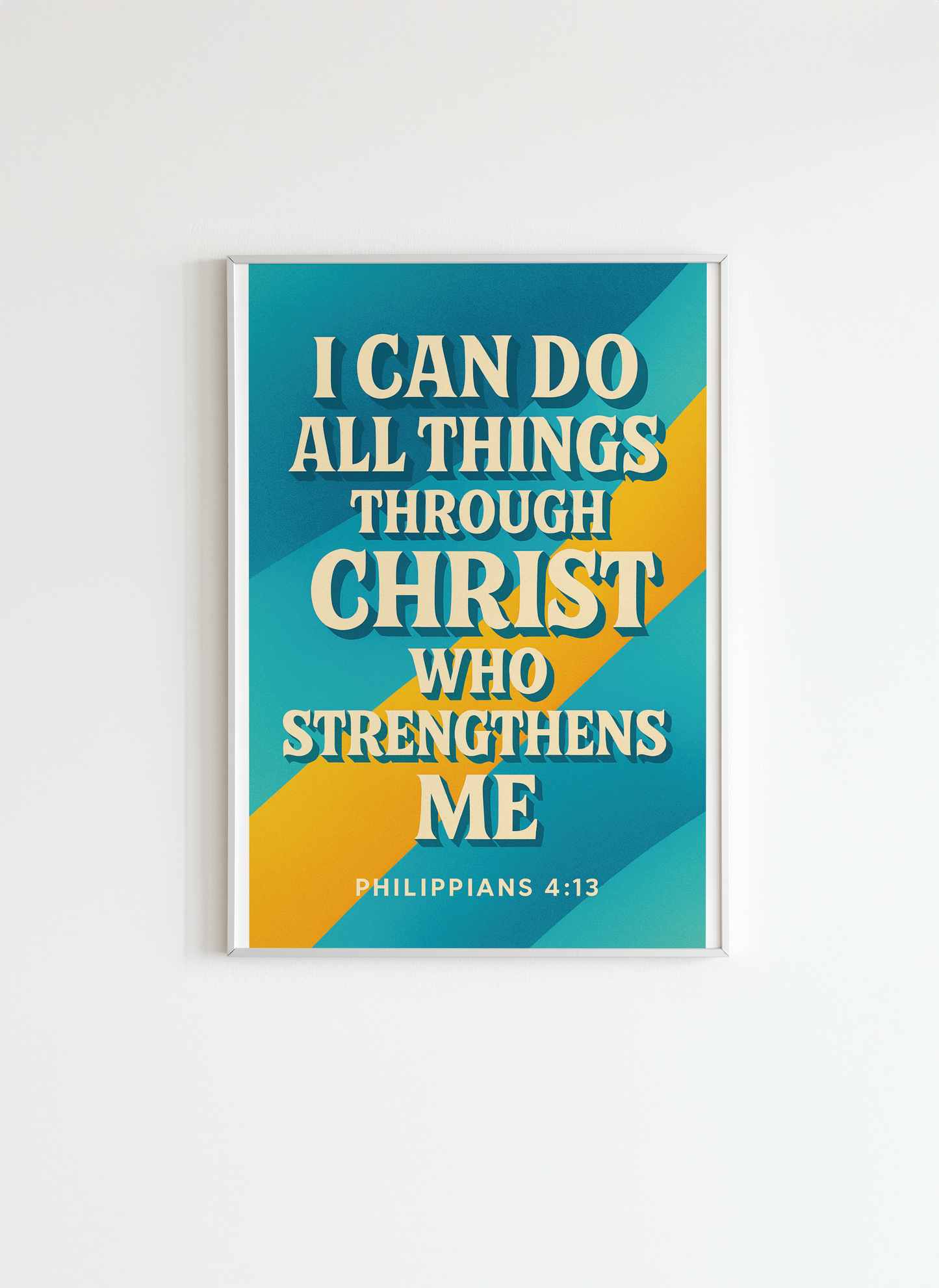 Philippians 4:13 Bible Verse Wall Art Poster