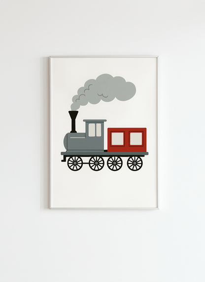 Steam Train Kids Poster – Vintage Wall Art for Children