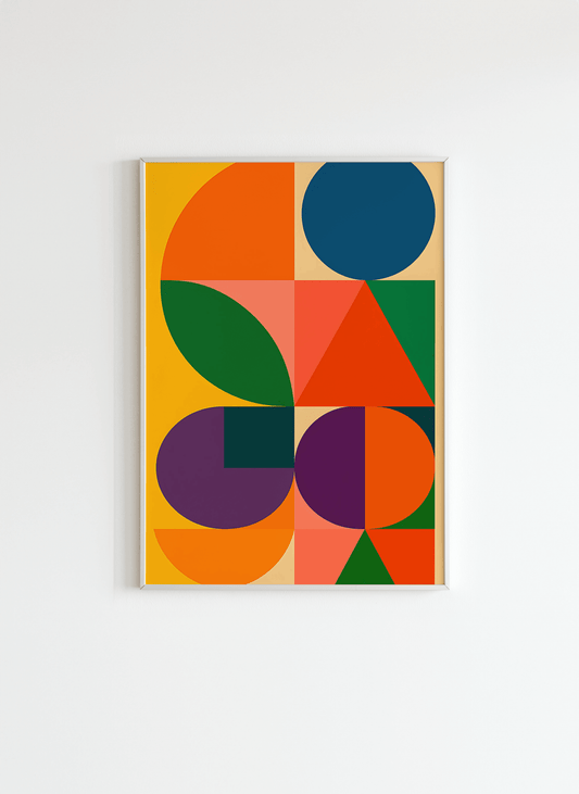 Geometric Abstract Wall Art – Colorful Modern Shapes Poster