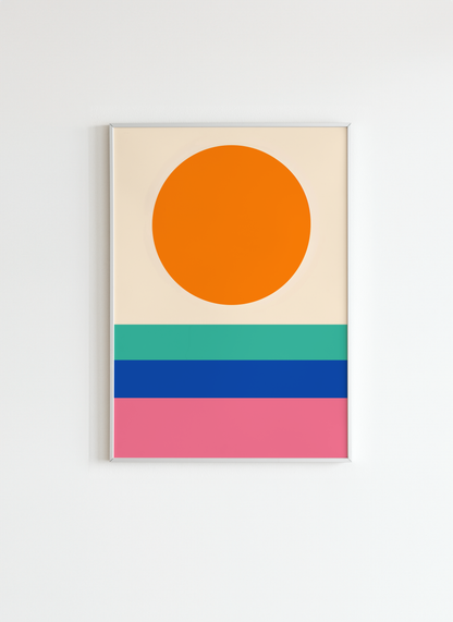 Abstract Sun Poster – Modern Colorful Wall Art