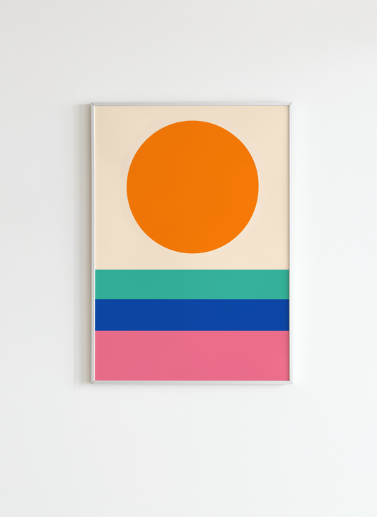Abstract Sun Poster – Modern Colorful Wall Art