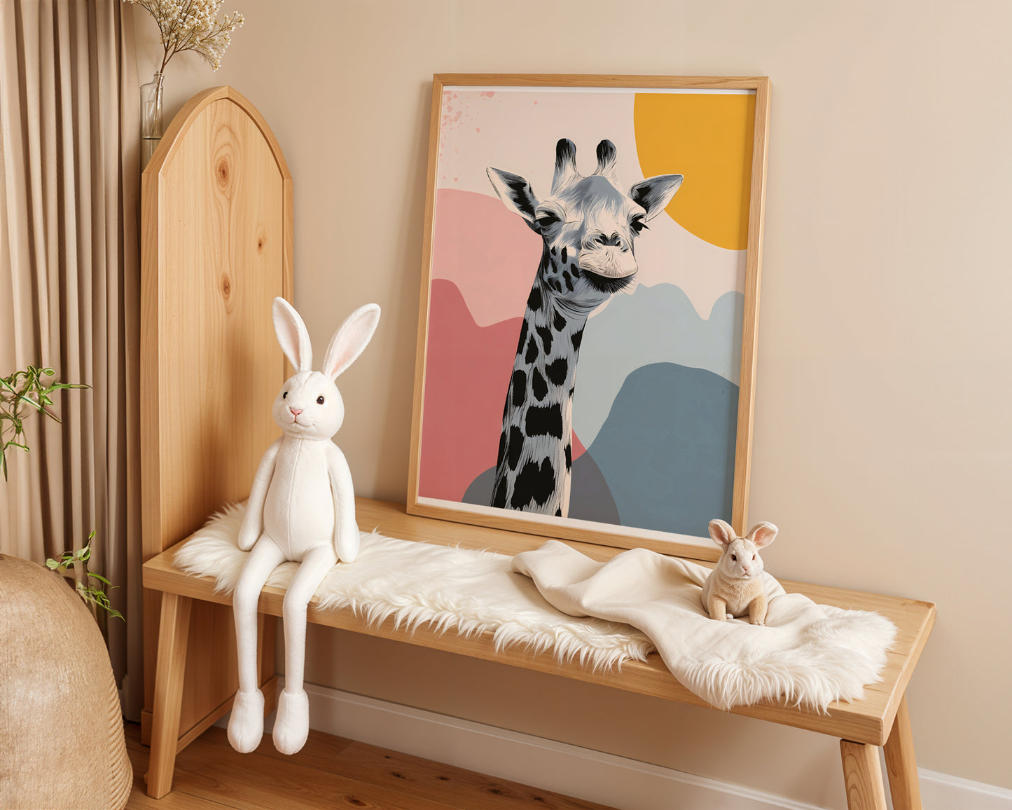 Cute Giraffe Poster – Colorful Kids Wall Art for Nursery & Playroom