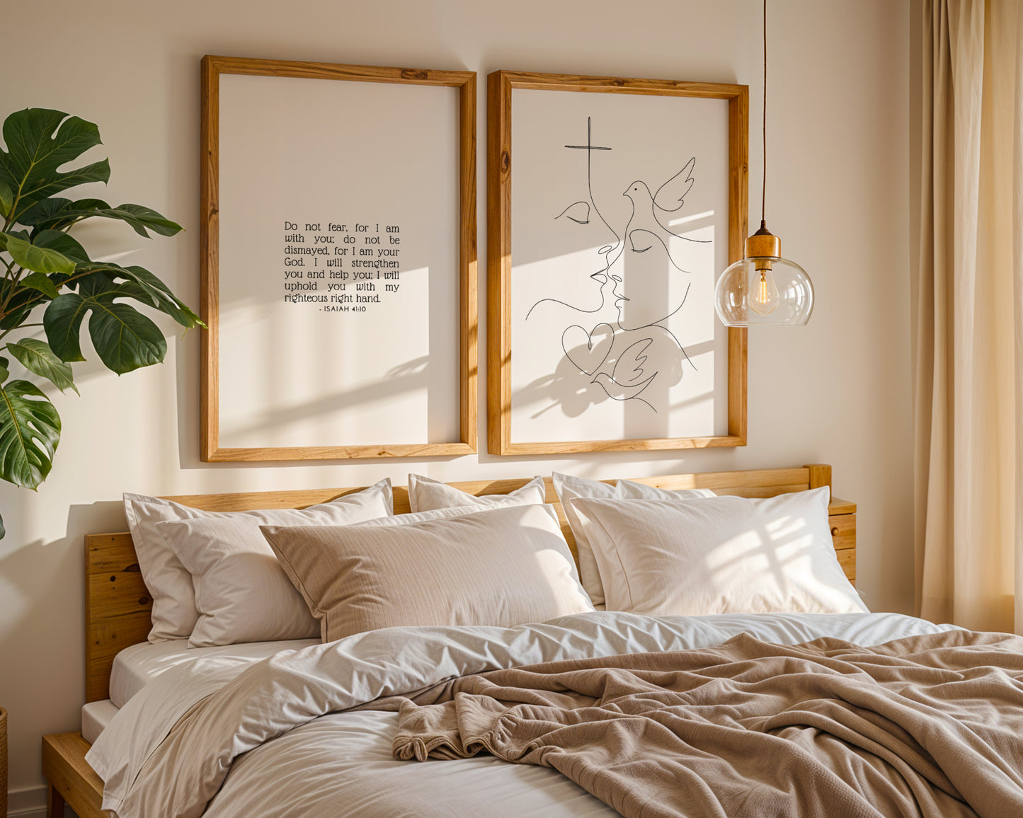 Cross and Dove – Christian Minimalist Wall Print