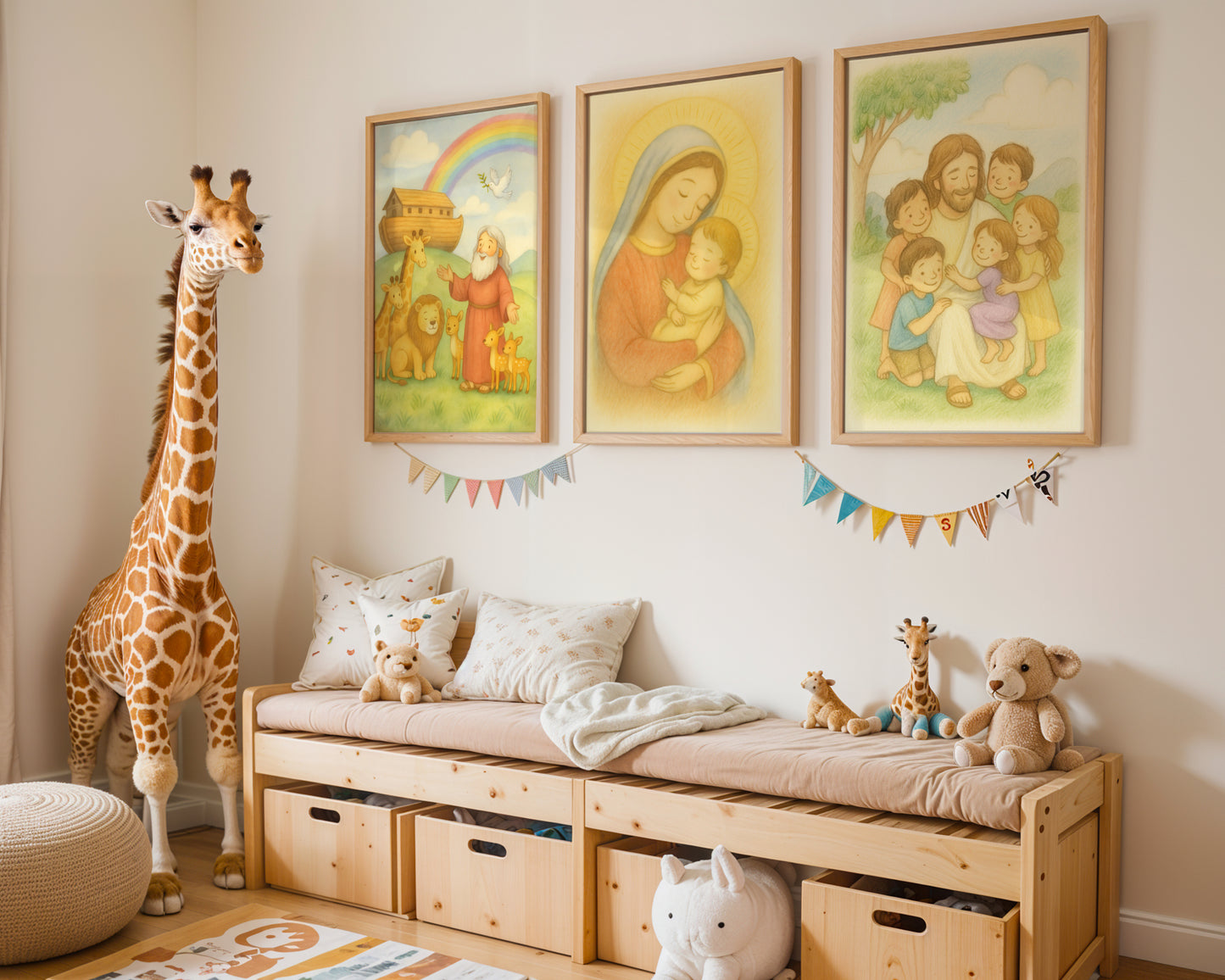 Virgin Mary and Baby Jesus Christian Wall Art Poster