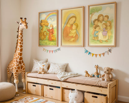 Virgin Mary and Baby Jesus Christian Wall Art Poster