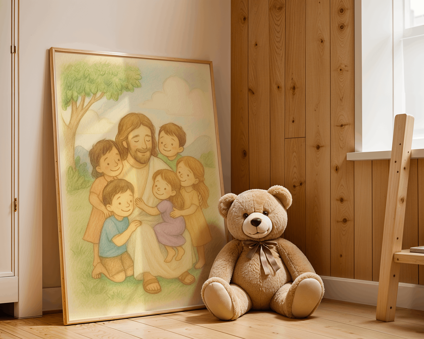 Jesus with Children Christian Wall Art Poster