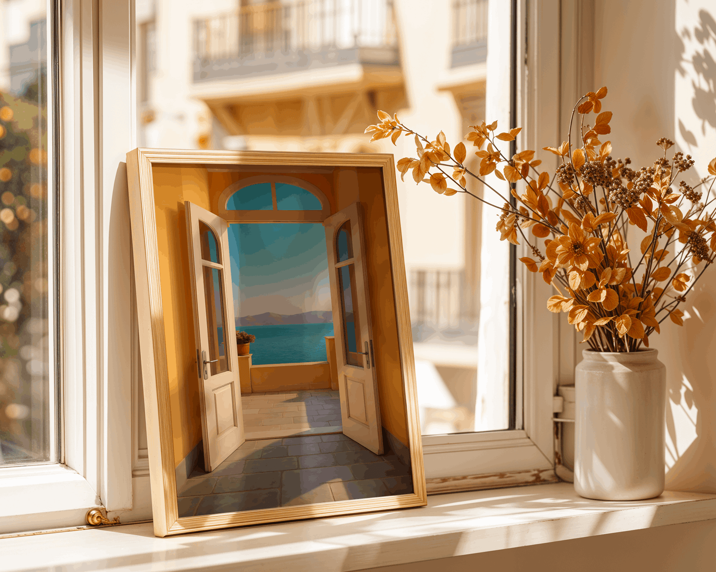 Mediterranean Sea View Wall Art – Elegant Coastal Poster