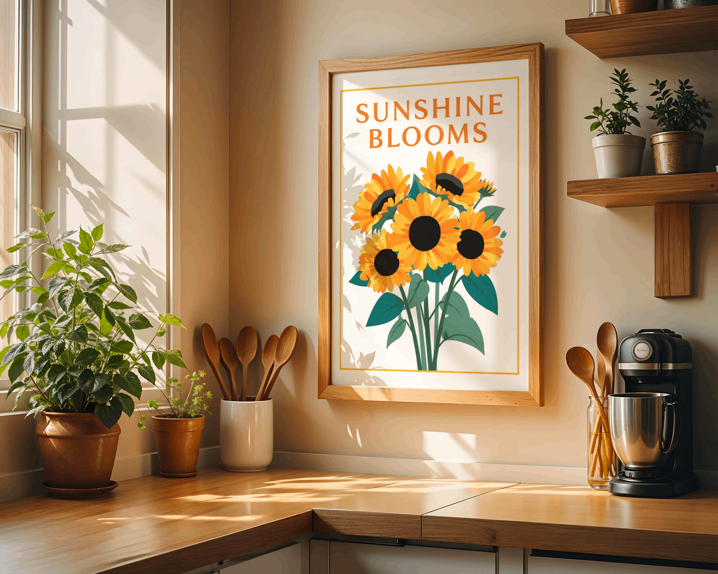 Sunshine Blooms Poster – Bright Sunflower Wall Art for Home Décor