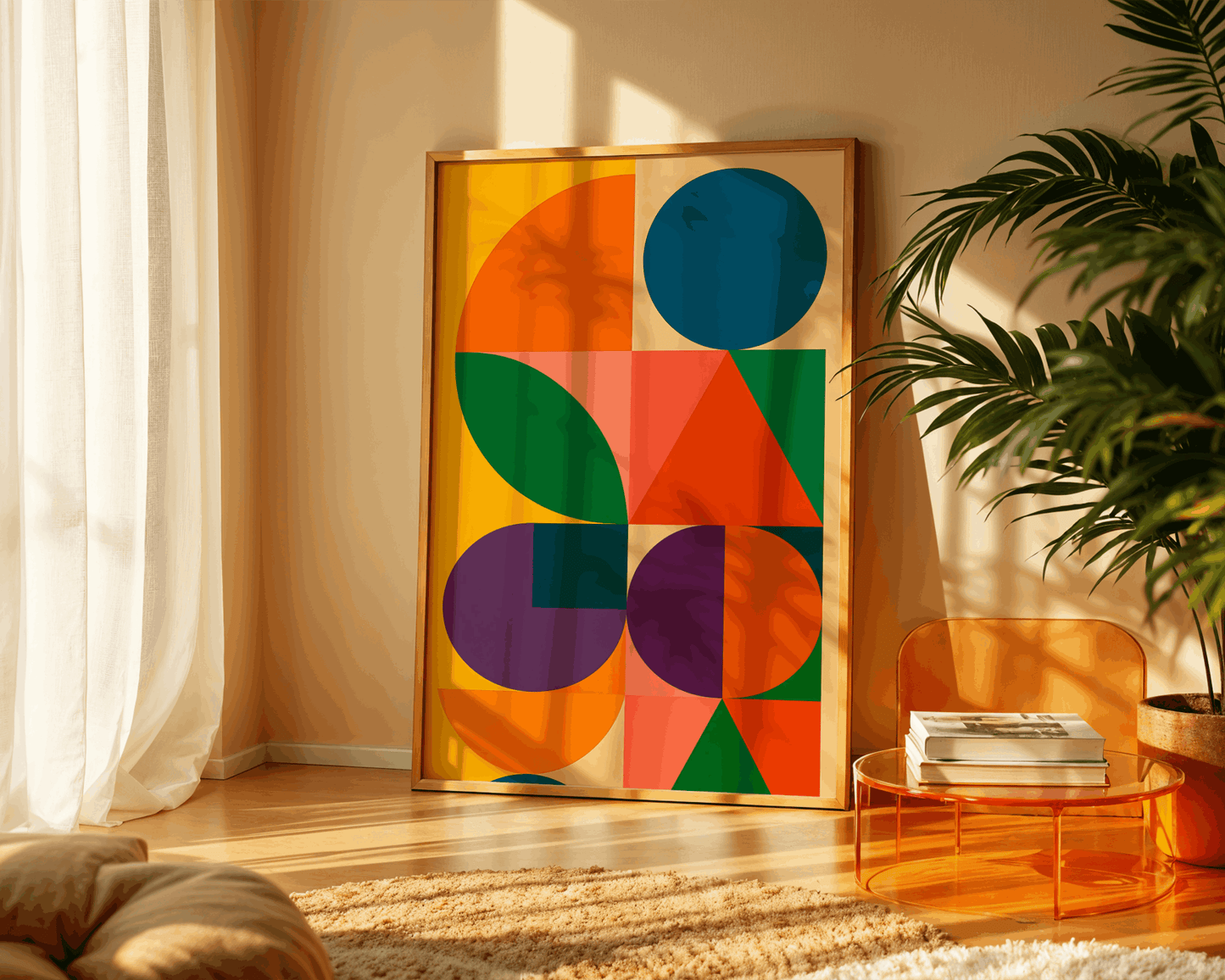 Geometric Abstract Wall Art – Colorful Modern Shapes Poster