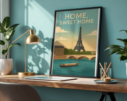 Paris Poster – Home Sweet Home Vintage Wall Art
