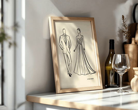 Fashion Sketch – Elegant Couple Wall Art Poster