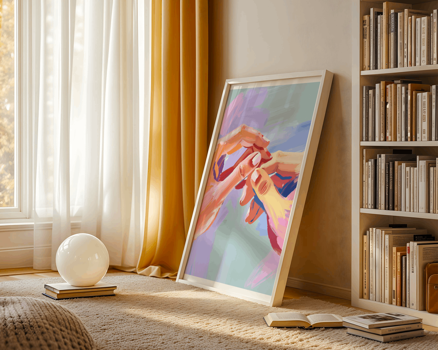 Holding Hands – Colorful Abstract Love Painting Poster