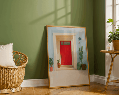 Red Door Wall Art – Modern Mediterranean Poster