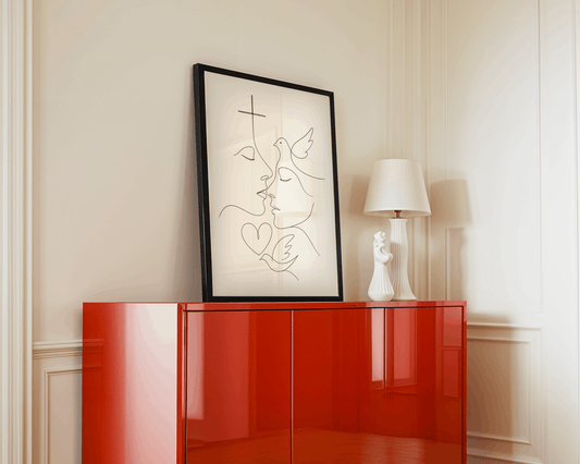 Cross and Dove – Christian Minimalist Wall Print