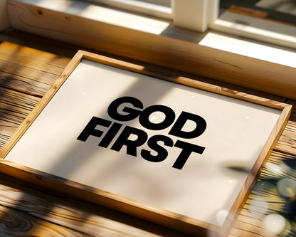 God First Christian Typography Wall Art Poster
