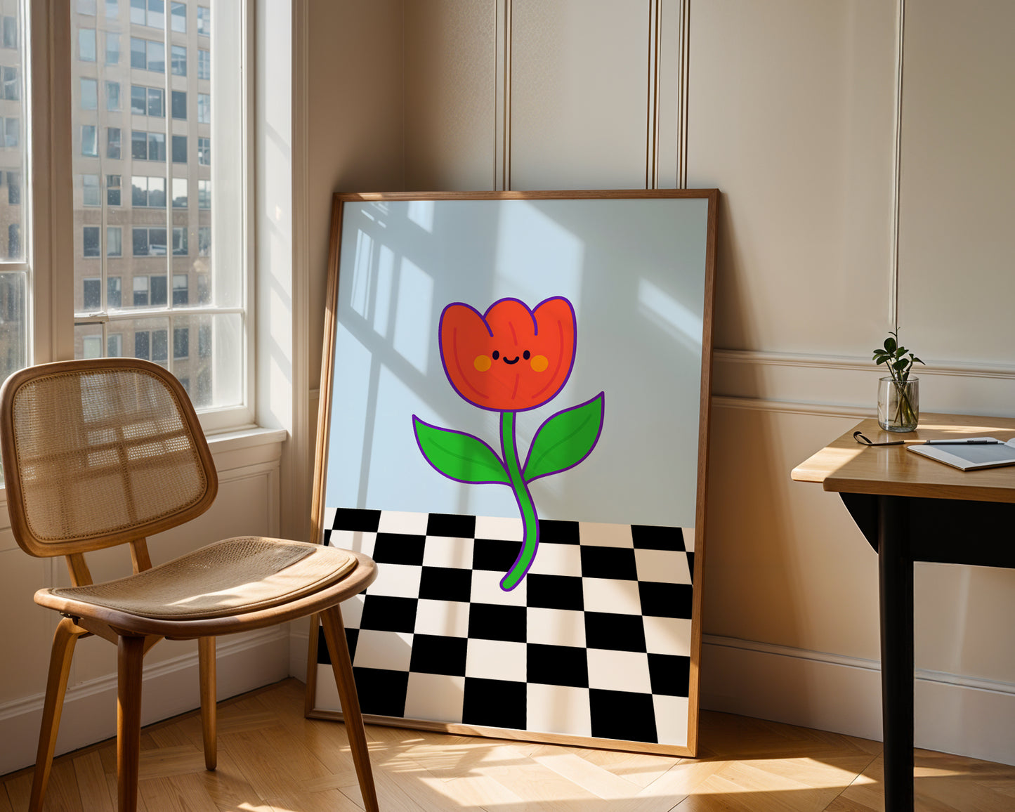 Modern Flower Wall Art – Colorful Tulip Poster for Home Decor